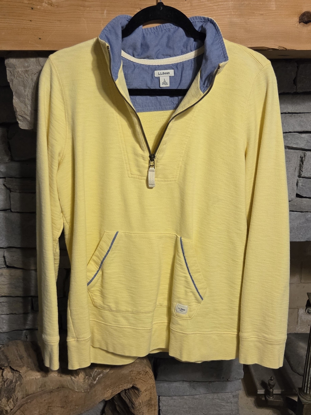 L.L. Bean Womens Yellow Half-Zip Pullover Sweater